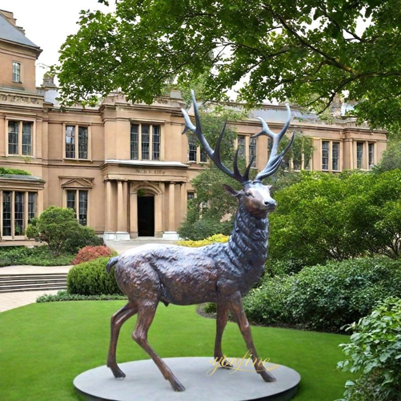 Large Bronze Stag for Garden