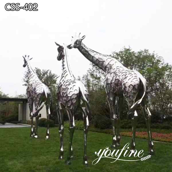 Large Metal Giraffe Sculptures Theme Park Decor for Sale
