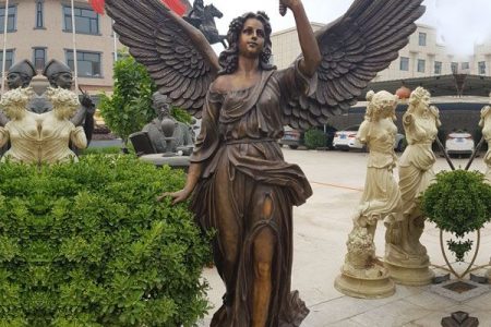 Life Size Bronze Angel Sculpture Holding Torch for Sale BOKK-453
