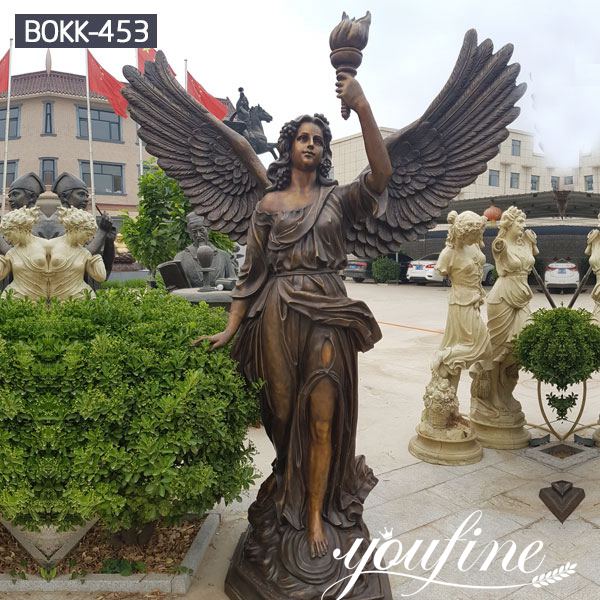 Life Size Bronze Angel Sculpture Holding Torch for Sale BOKK-453