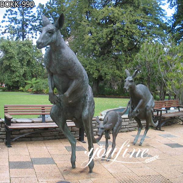 Bronze Kangaroo Sculptures Group Garden Decoration for Sale BOKK-990