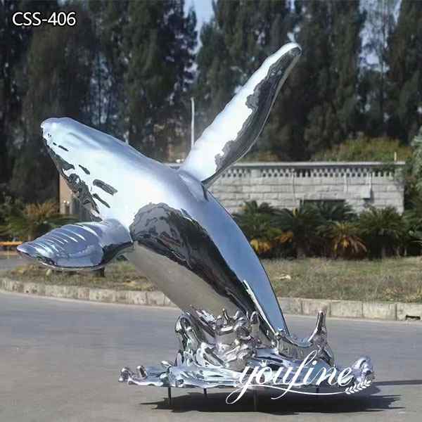Life Size Stainless Steel Dolphin Sculpture Fountain Pool for Sale