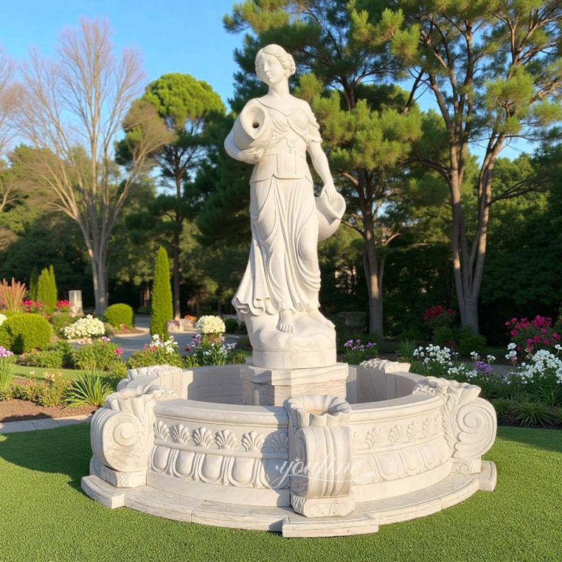 Marble Garden Lady Statue Fountain