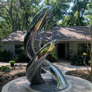 Outdoor High Polished Modern Abstract Stainless Steel Sculpture Supplier CSS-128