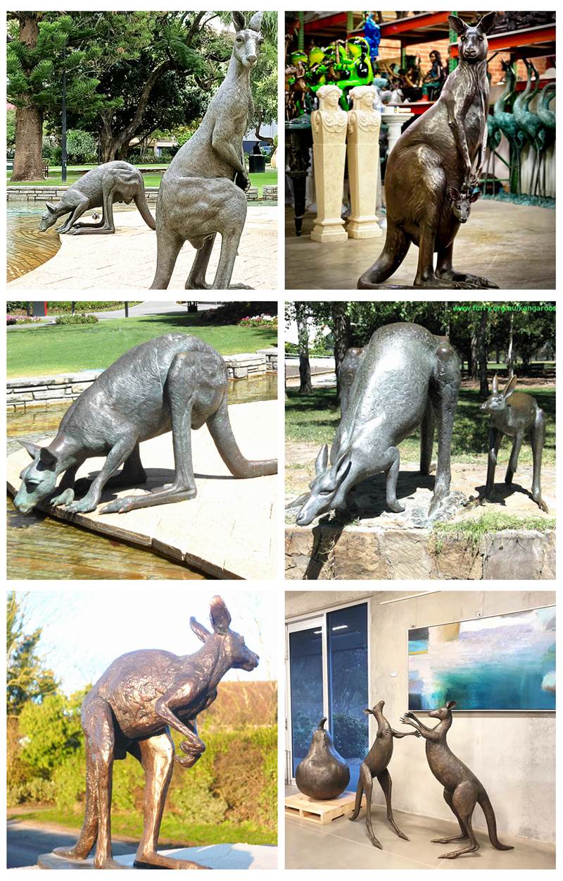 bronze kangaroo sculpture
