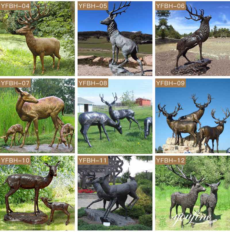 bronze stag statue garden