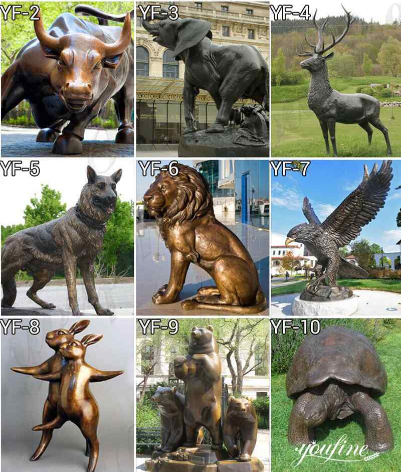 brozne animal statue for garden