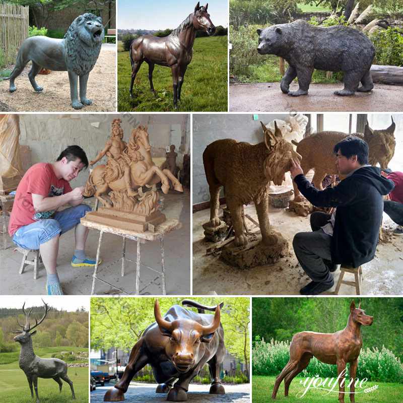clay model of animal statues
