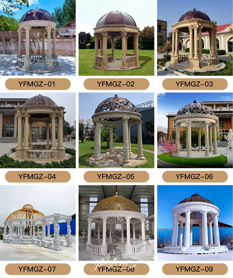 gorgeous hand carved white stone marble gazebo
