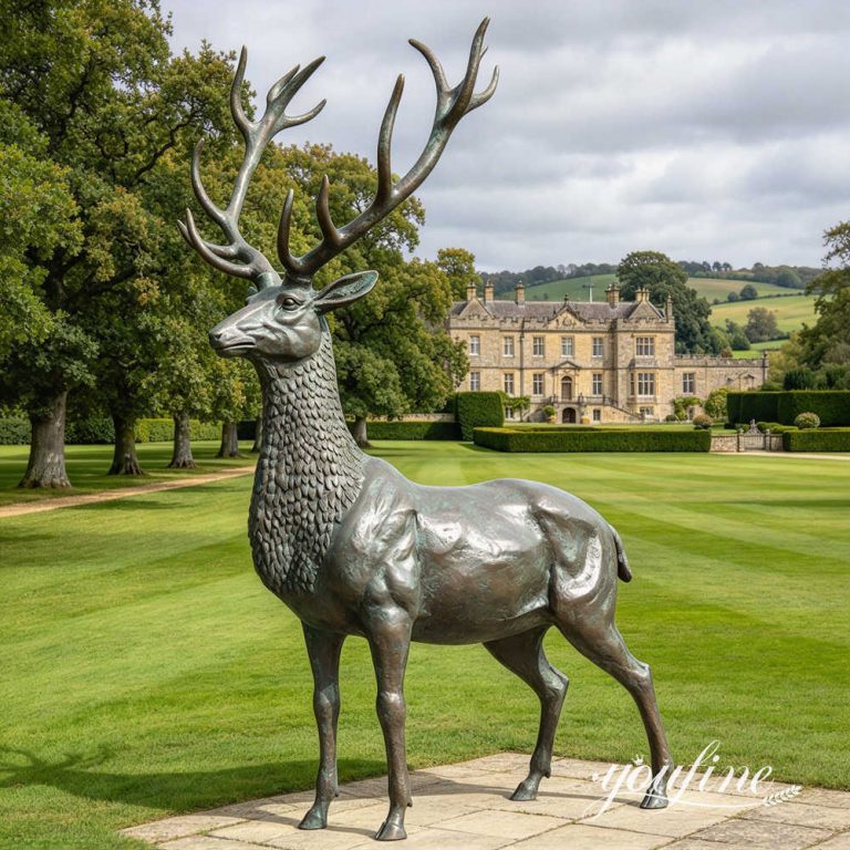 Standing Bronze Stag Statue BOKK-268
