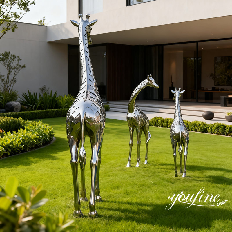 high polished giraffe sculpture