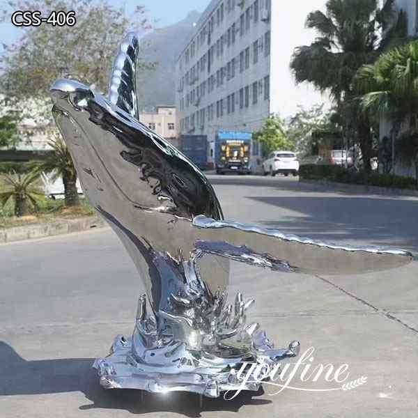 Life Size Stainless Steel Dolphin Sculpture Fountain Pool for Sale CSS-406
