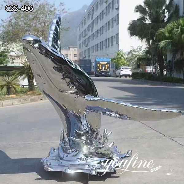 stainless steel dolphin sculpture