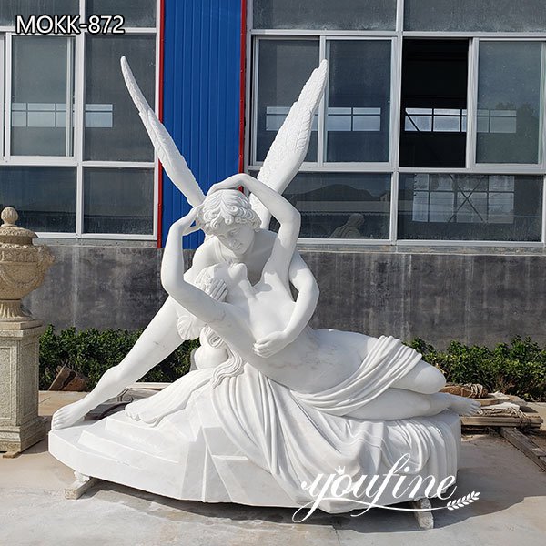 Classic White Marble Cupid and Psyche Statue Garden Decor for Sale MOKK-872