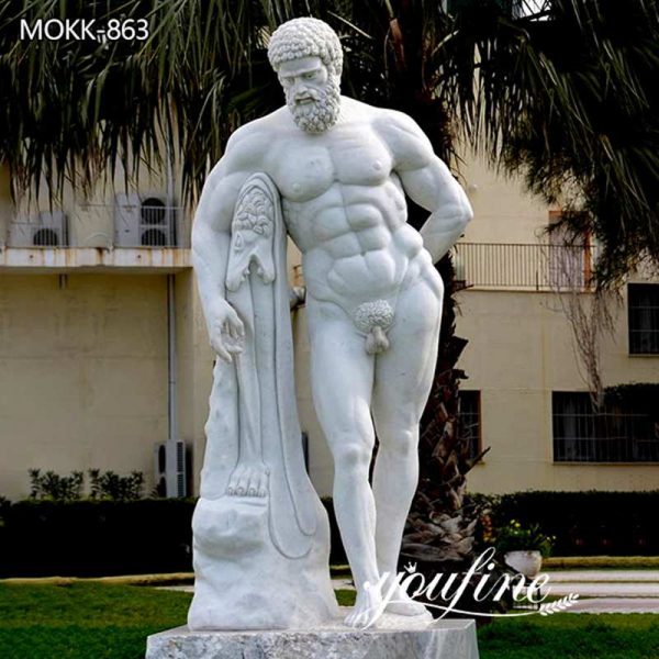 Classical Life Size Marble Farnese Hercules Statue for Sale