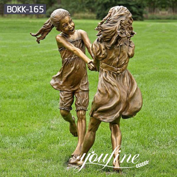 Life Size Bronze Girls Statue for Garden Decor