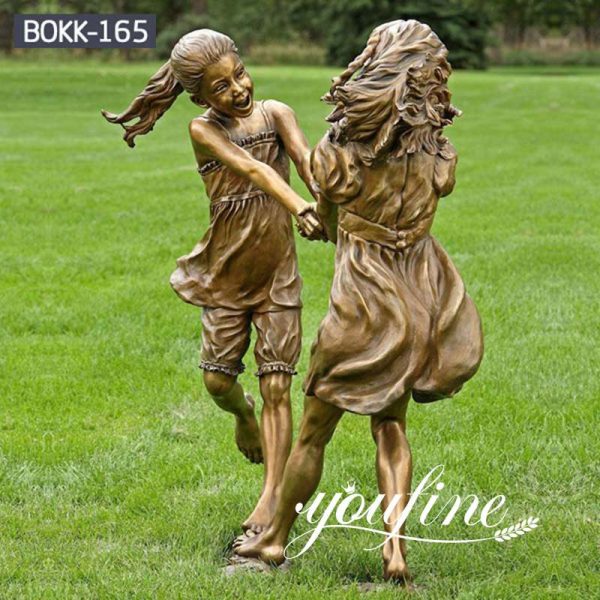 Friendship Custom Bronze girls Statue Childhood for Sale BOKK165