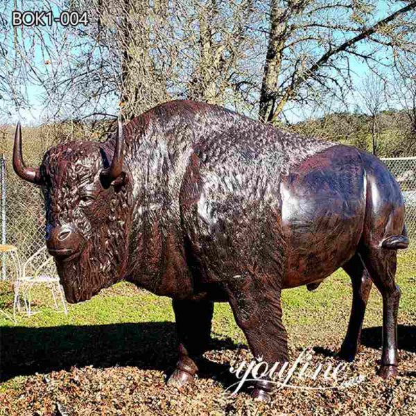 Garden Large Bronze Bison Statue for Sale