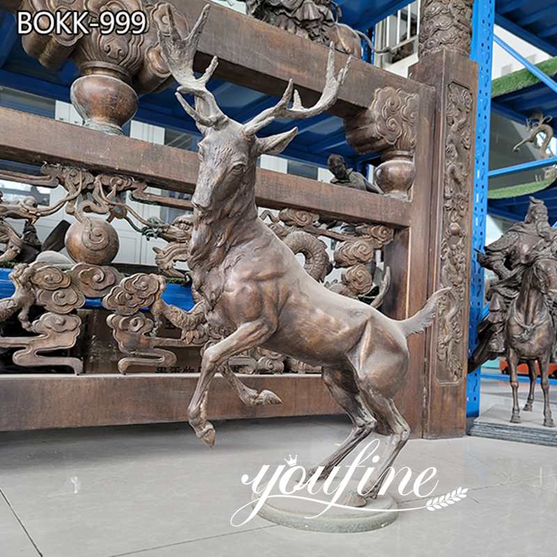Life Size Bronze Deer Statue Table Decor for Sale BOKK-999 (2)
