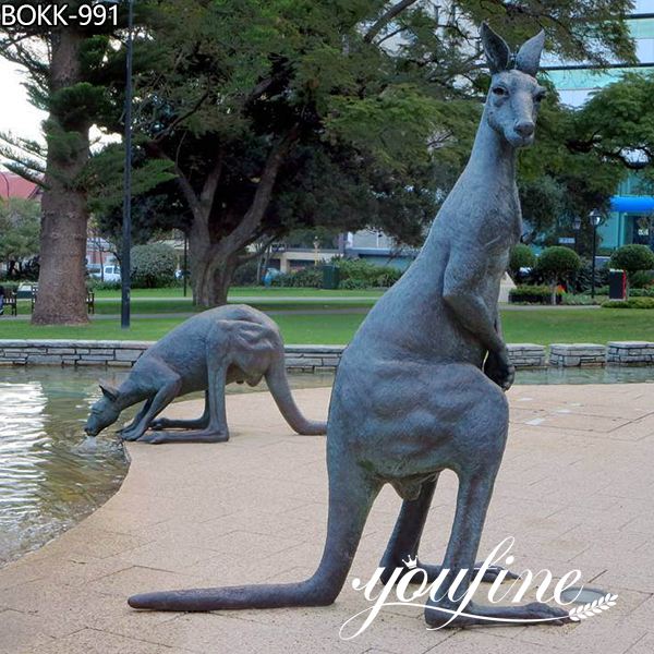 Hot Sale Bronze Kangaroo Sculptures Square Decoration BOKK-991