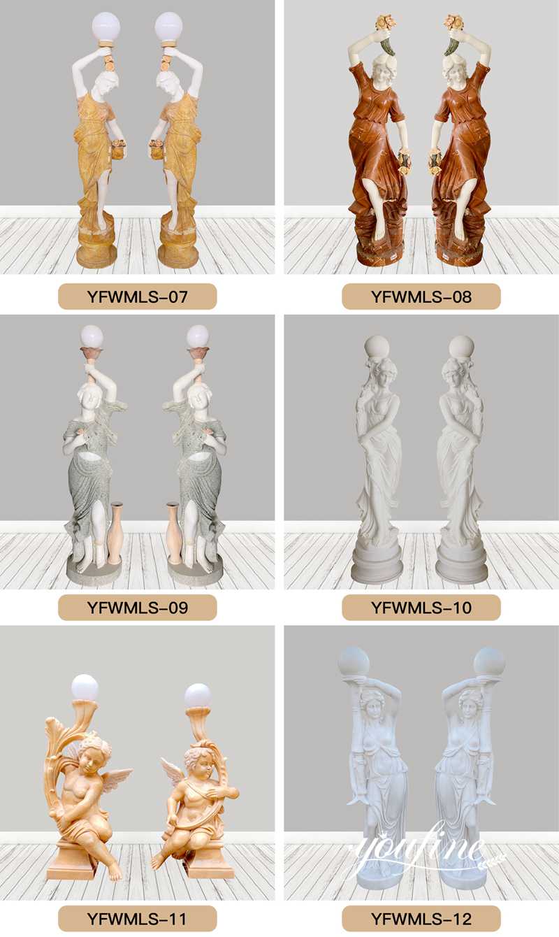 Marble Cherubs Statue Lamp