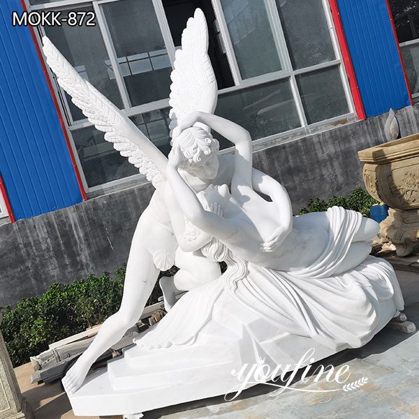 Marble Cupid and Psyche Statue Garden Decor