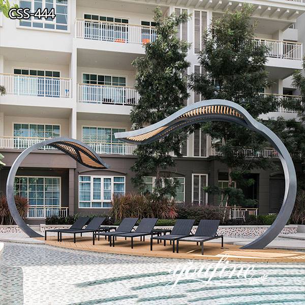 Modern Large Metal Leaf Sculpture for Resort Hotel Decor