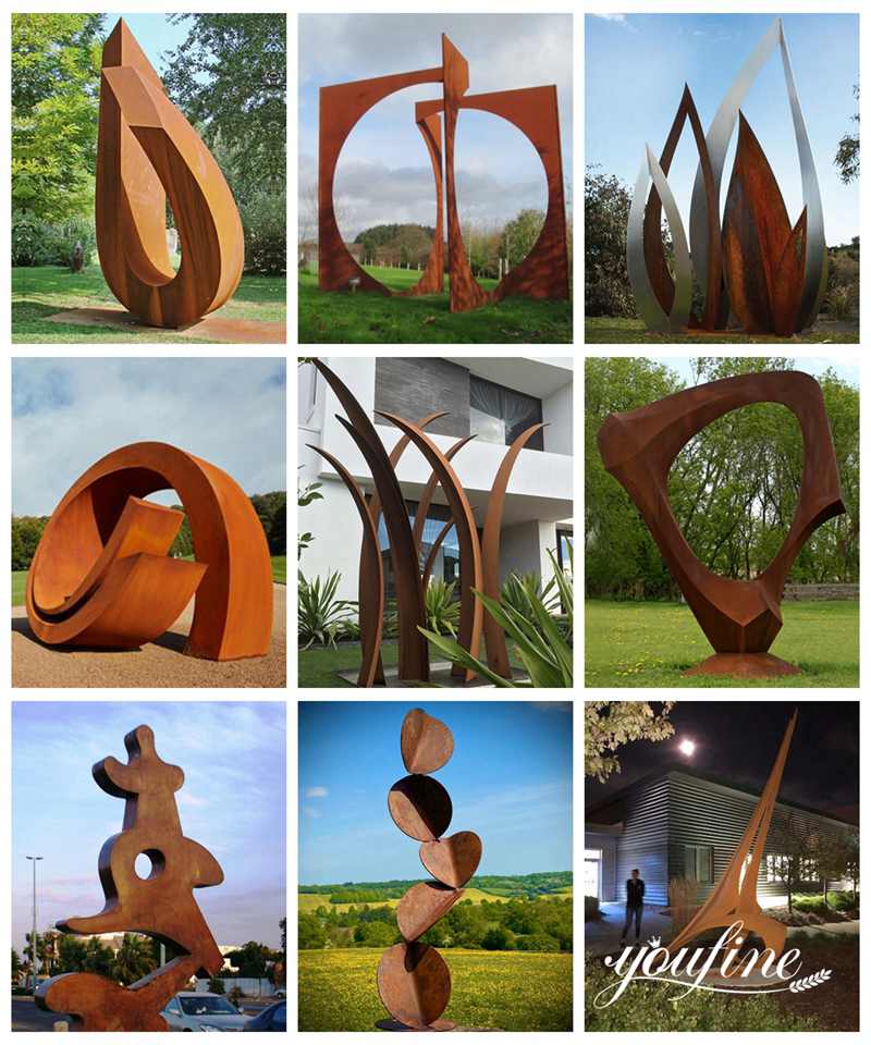 Outdoor Corten Steel Sculpture for Plaza Decor
