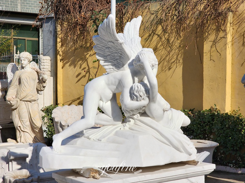 White Marble Cupid and Psyche Sculpture Replica