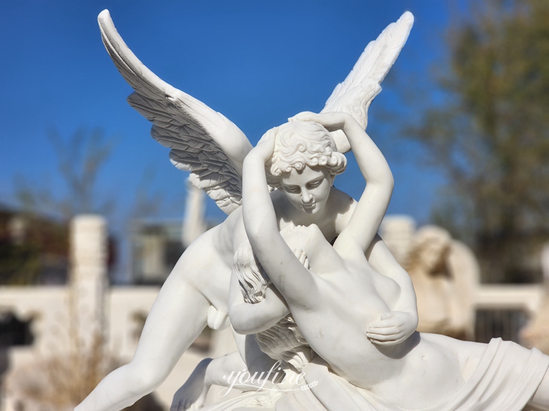 White Marble Cupid and Psyche Sculpture Replica