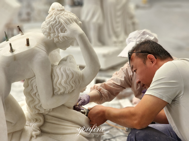 White Marble Cupid and Psyche Sculpture Replica