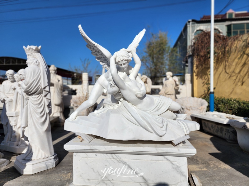 White Marble Cupid and Psyche Sculpture Replica