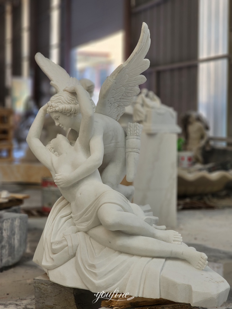 White Marble Cupid and Psyche Sculpture Replica