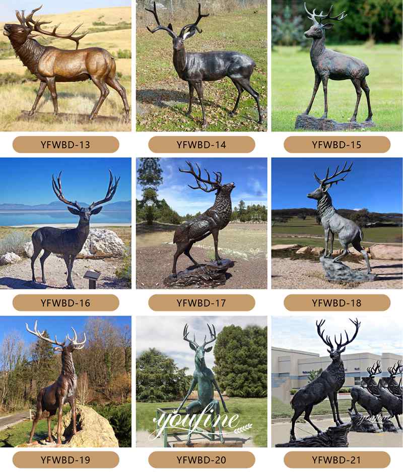 bronze deer statue