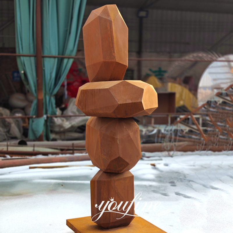 finished corten metal sculpture finished
