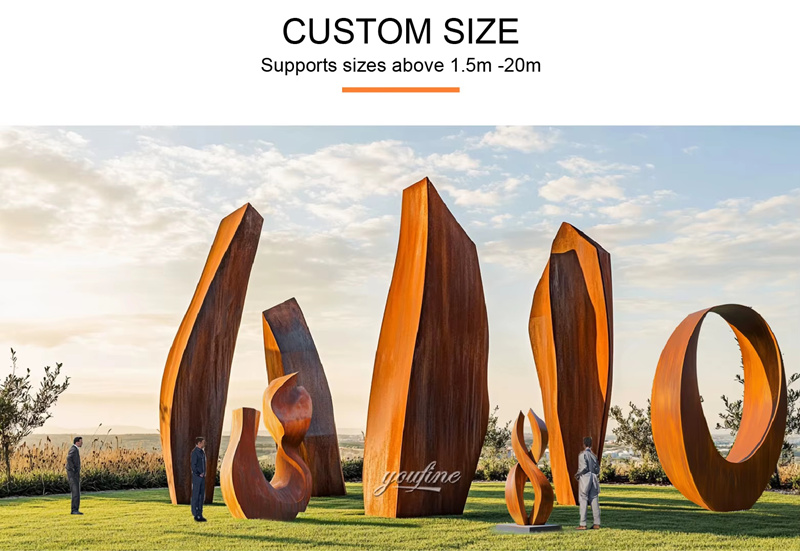 corten steel sculpture size customization available