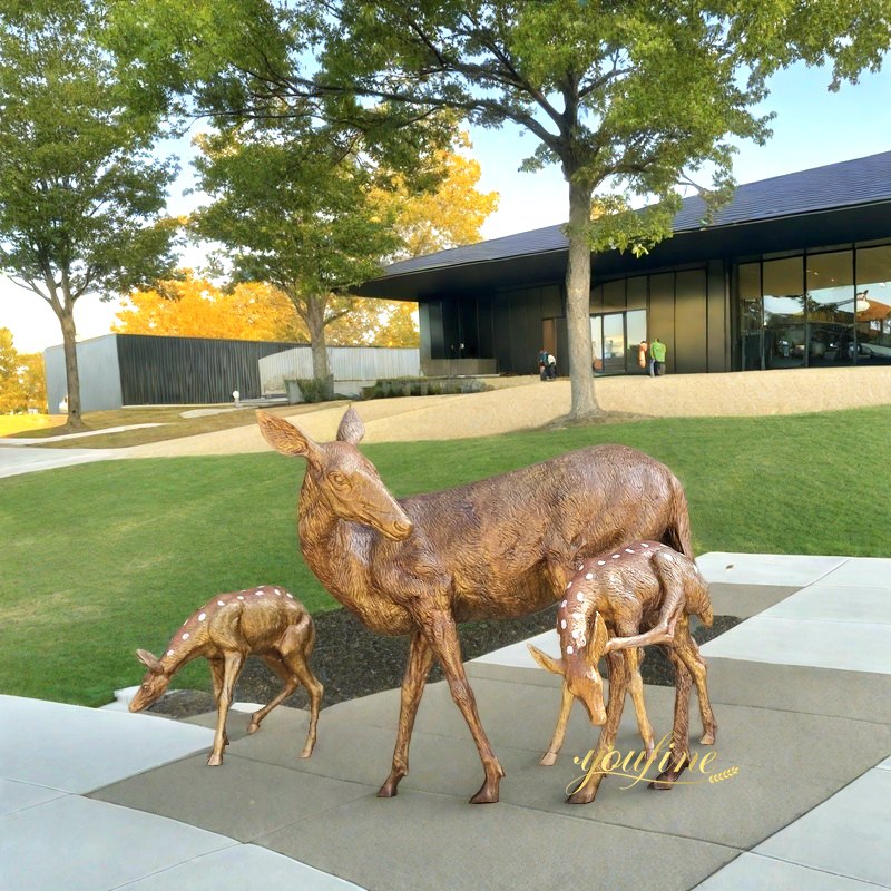 lifesize doe and fawn statues