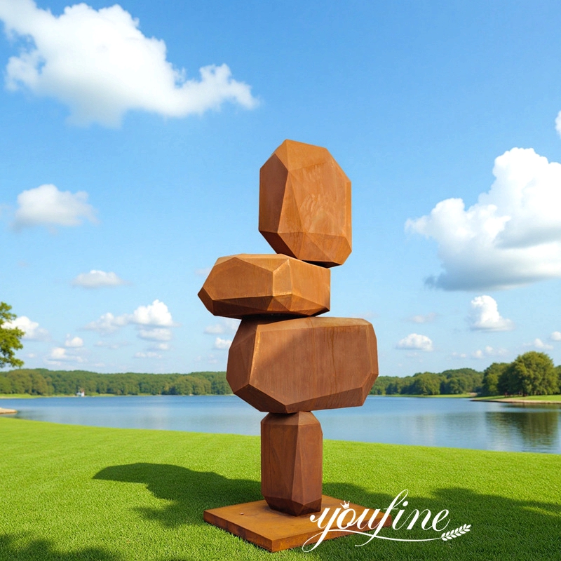corten steel sculpture for lawn decor