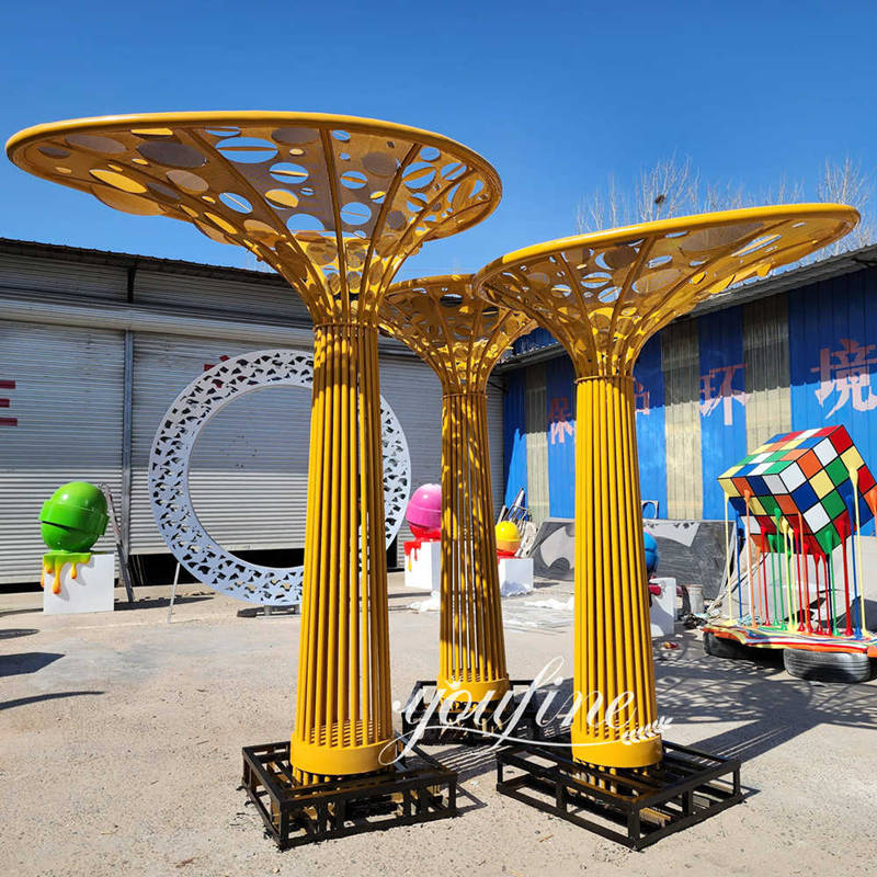 modern metal tree sculpture