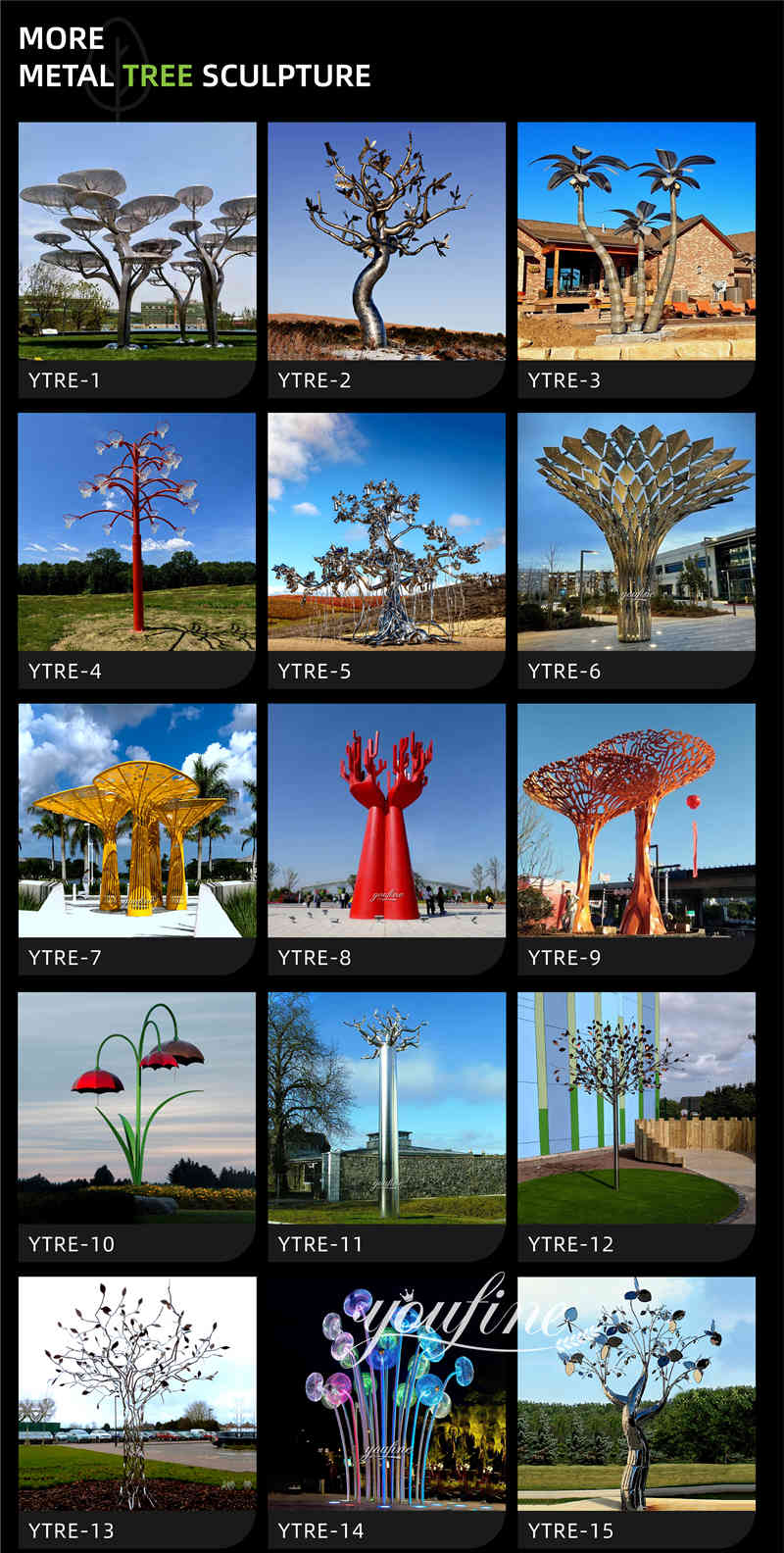 more large metal tree sculpture for public decor