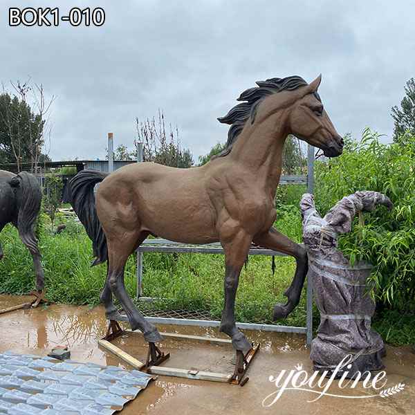 Antique Life Size Bronze Horse Statue Square Decor for Sale BOK1-010