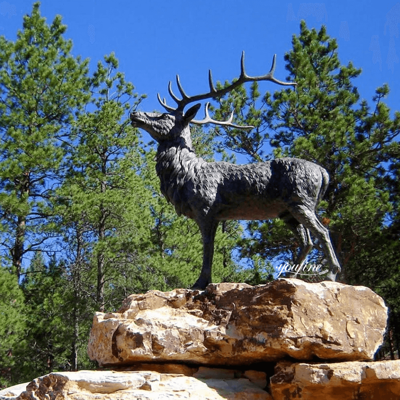 Bronze elk statue