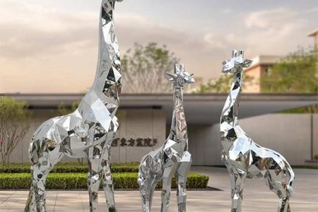 Modern Geometric Metal Giraffe Garden Sculpture CSS-472