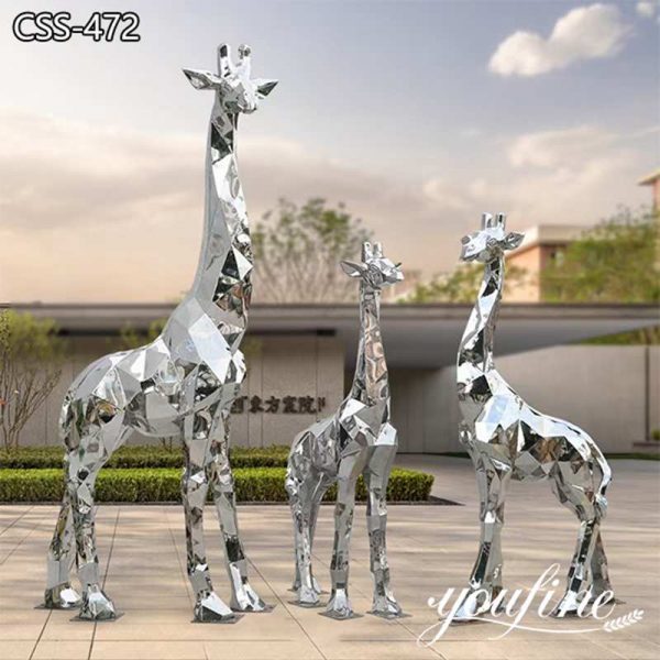 Modern Geometric Metal Giraffe Garden Sculpture CSS-472