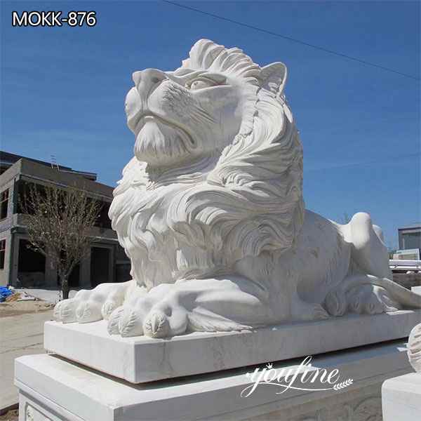 Marble Outdoor Lion Statues Gate Decor for Sale