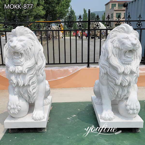 Natural Marble Lion Statues for Outside for Sale