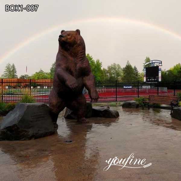 Outdoor Large Bronze Bear Statue Campus Mascot on Sale