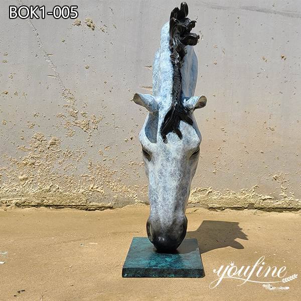 Patina Large Bronze Horse Head Statue for Sale BOK1-001 (1)