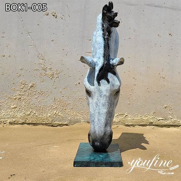 Modern Bronze Horse Head Statue