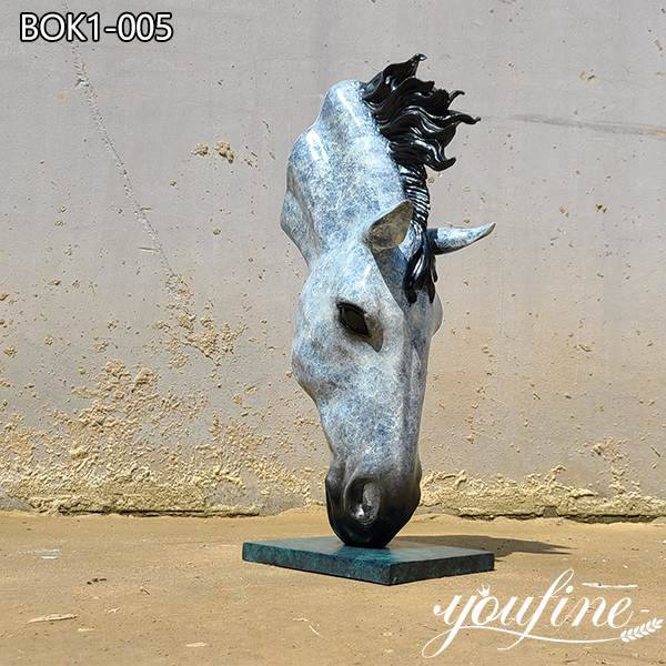 Patina Large Bronze Horse Head Statue for Sale BOK1-001 (4)